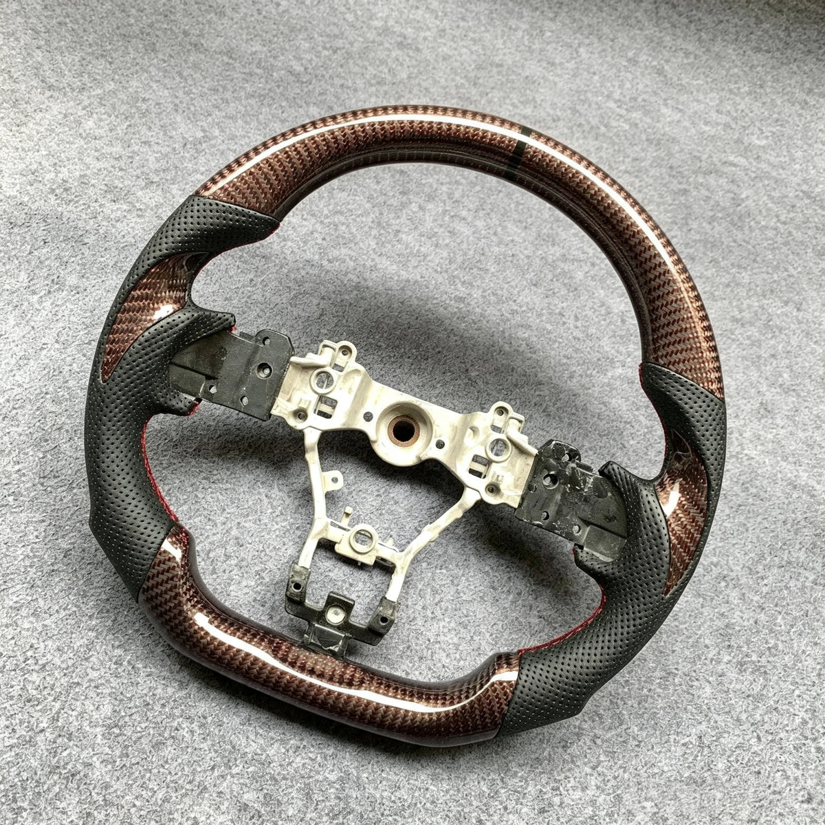 Red Carbon Fiber Steering Wheel Fits Subaru WRX STI 2015-2021