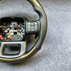 Gold Weave Carbon Fiber Steering Wheel Fits Ford F150 / Raptor 2021+