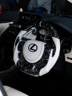 Silver Flakes Forged Carbon Fiber Steering Wheel Fits Lexus NX200T IS 250 350