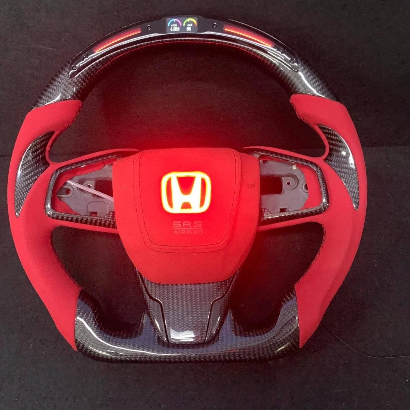 LED Carbon Fiber Steering Wheel For Honda Civic Type R FK8 (2017–2021)