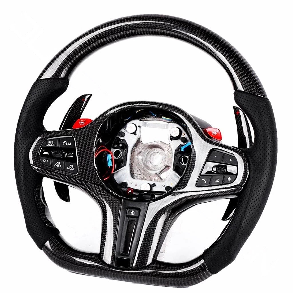 Carbon Fiber Steering Wheel Fits BMW M8, X5M, F90 M5, G80 M3, M4, M850i, X6M, X4M, X3M 2017-2021