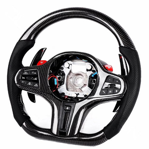 Carbon Fiber Steering Wheel Fits BMW M8, X5M, F90 M5, G80 M3, M4, M850i, X6M, X4M, X3M 2017-2021