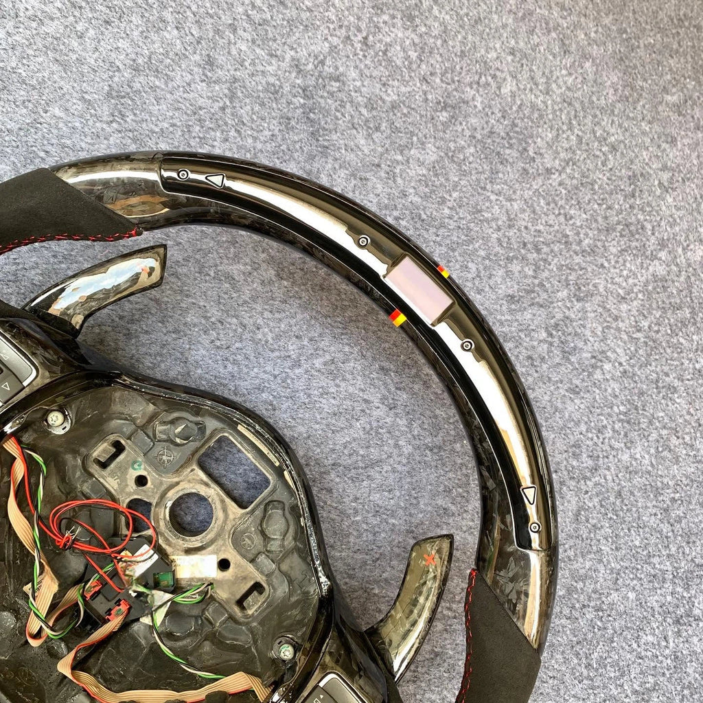 LED Forged Carbon Fiber Steering Wheel Fits VW MK6 GTI / R