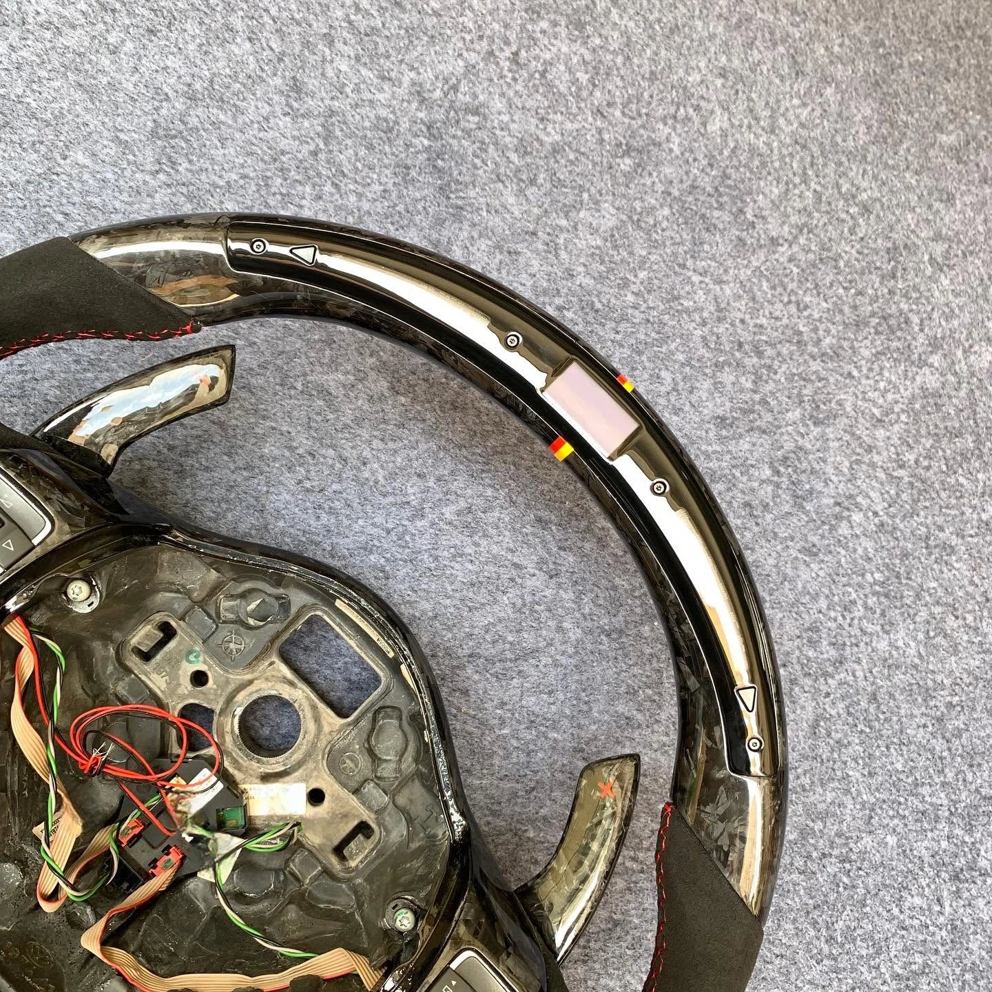 LED Forged Carbon Fiber Steering Wheel Fits VW MK6 GTI / R