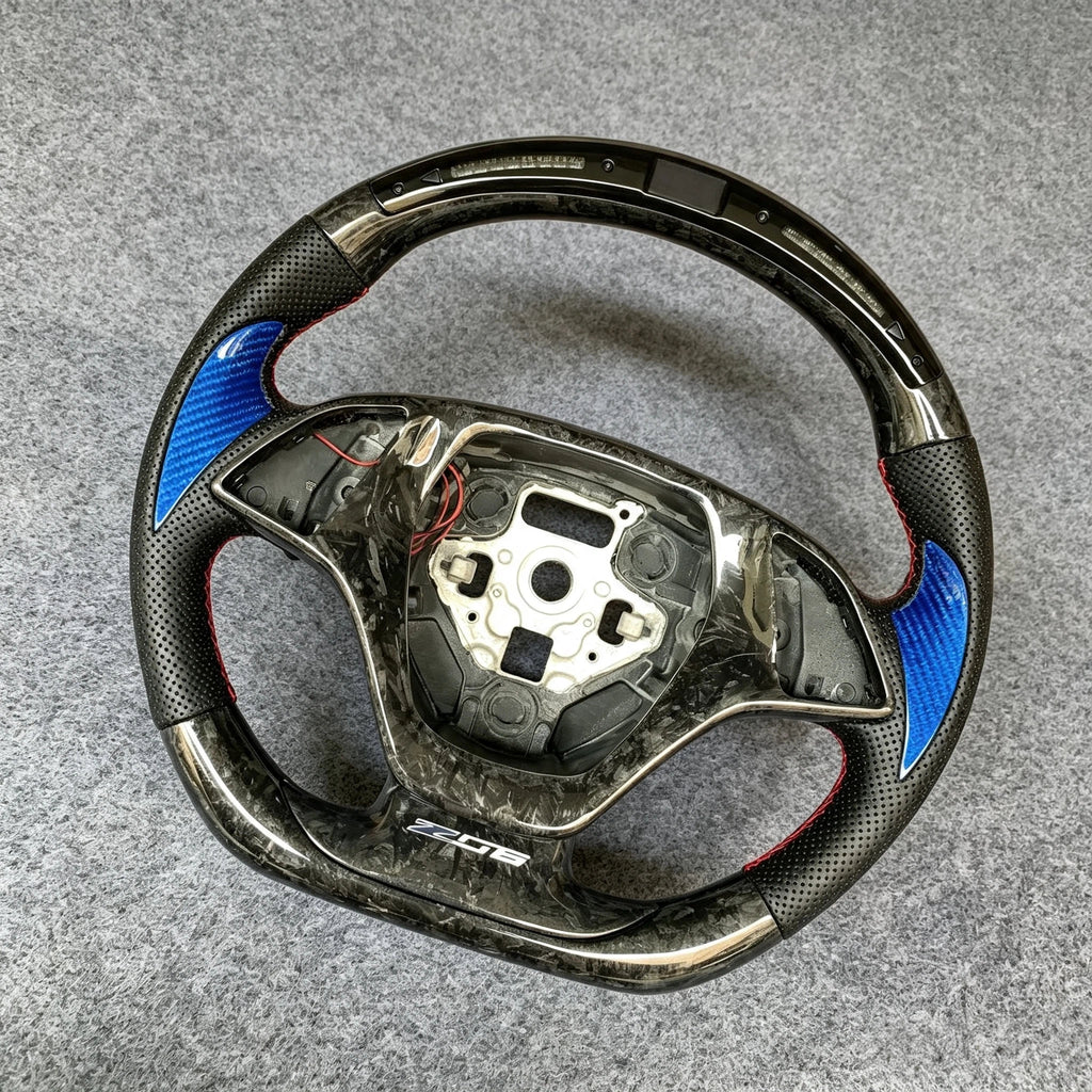 LED Forged Carbon Fiber Steering Wheel Fits Corvette C7 2014-2019