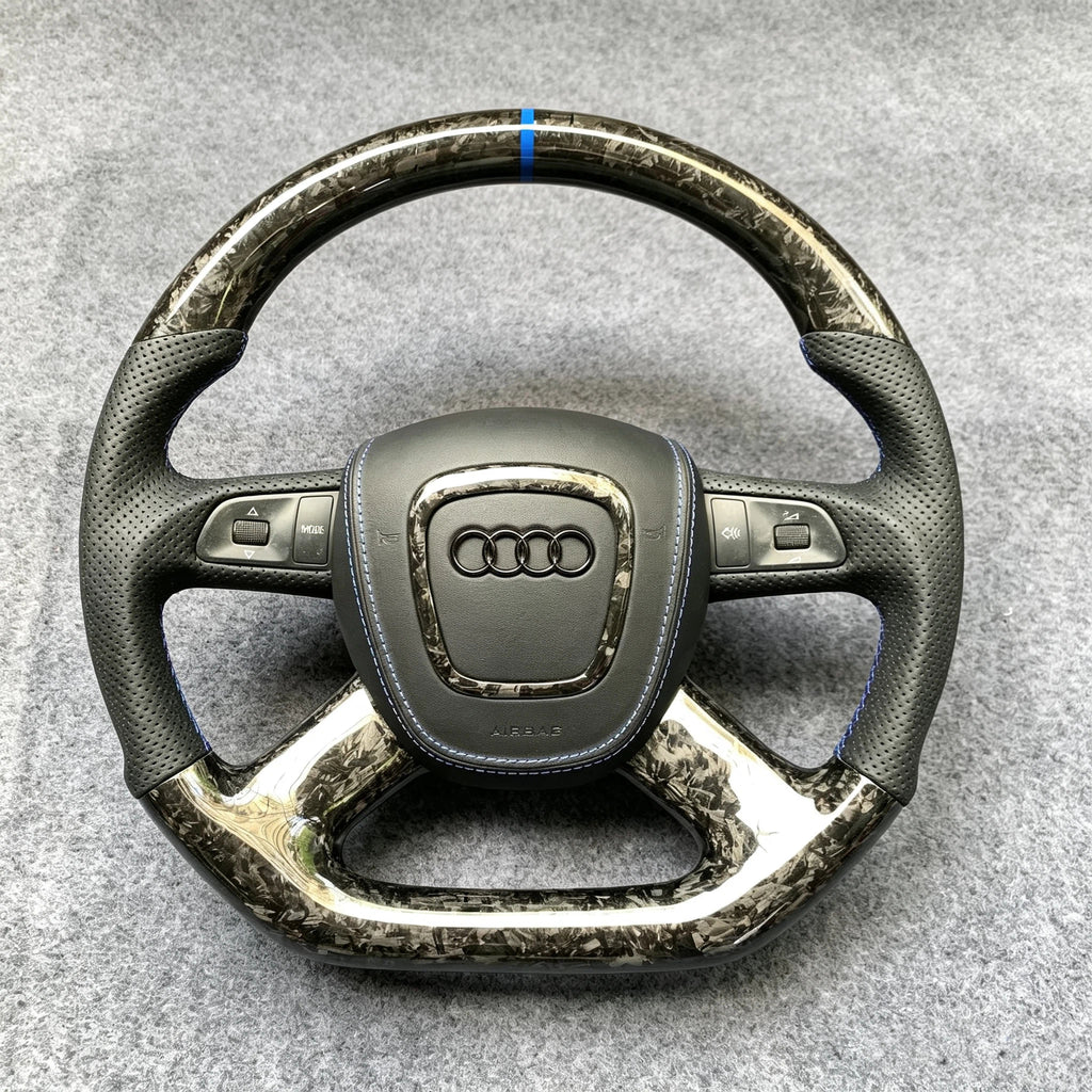 Forged Carbon Fiber Steering Wheel Fits Audi A4 S4 RS4 B7 2005-2008