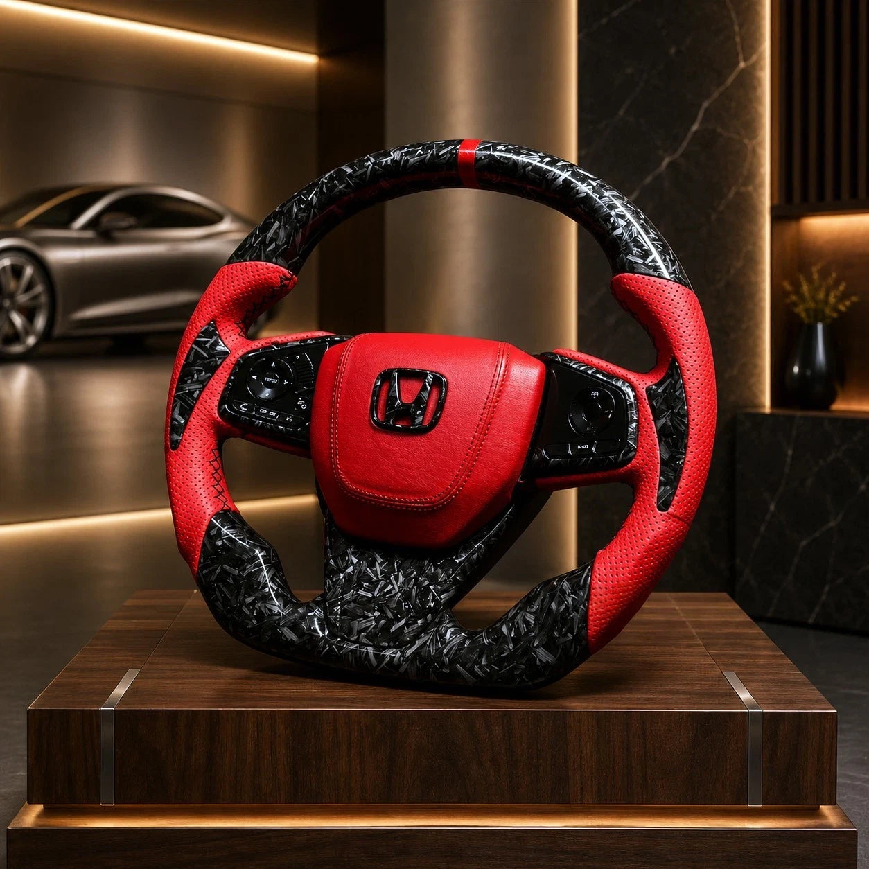 Honda Civic 2016-2021 Forged Carbon Fiber Steering Wheel Custom Fit 10th Gen