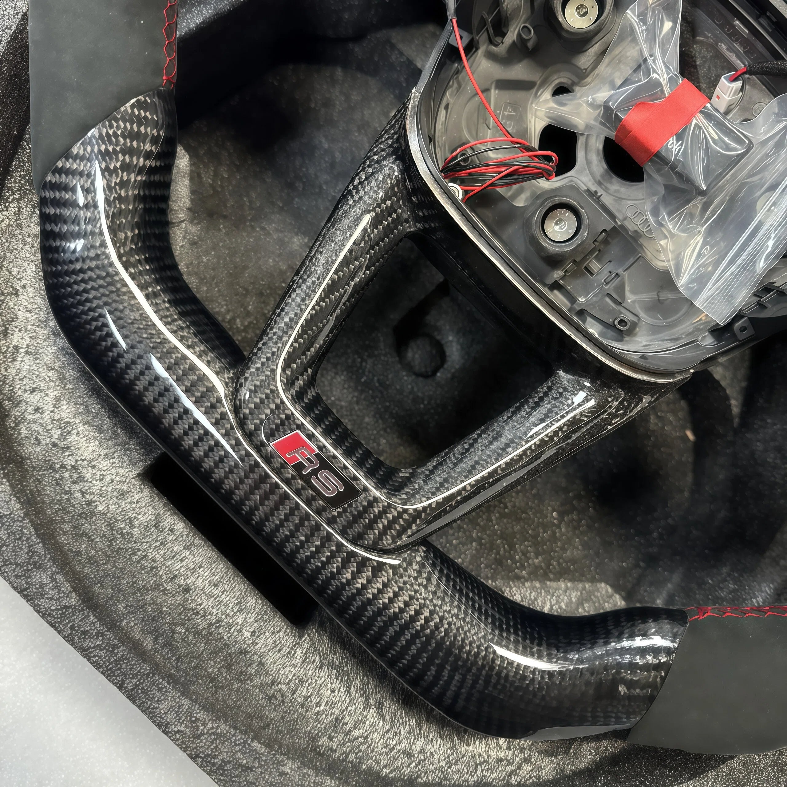 Fit for Audi SQ5 Q7 RSQ8 SQ7 2017+ with Heated LED Carbon Fiber Steering Wheel