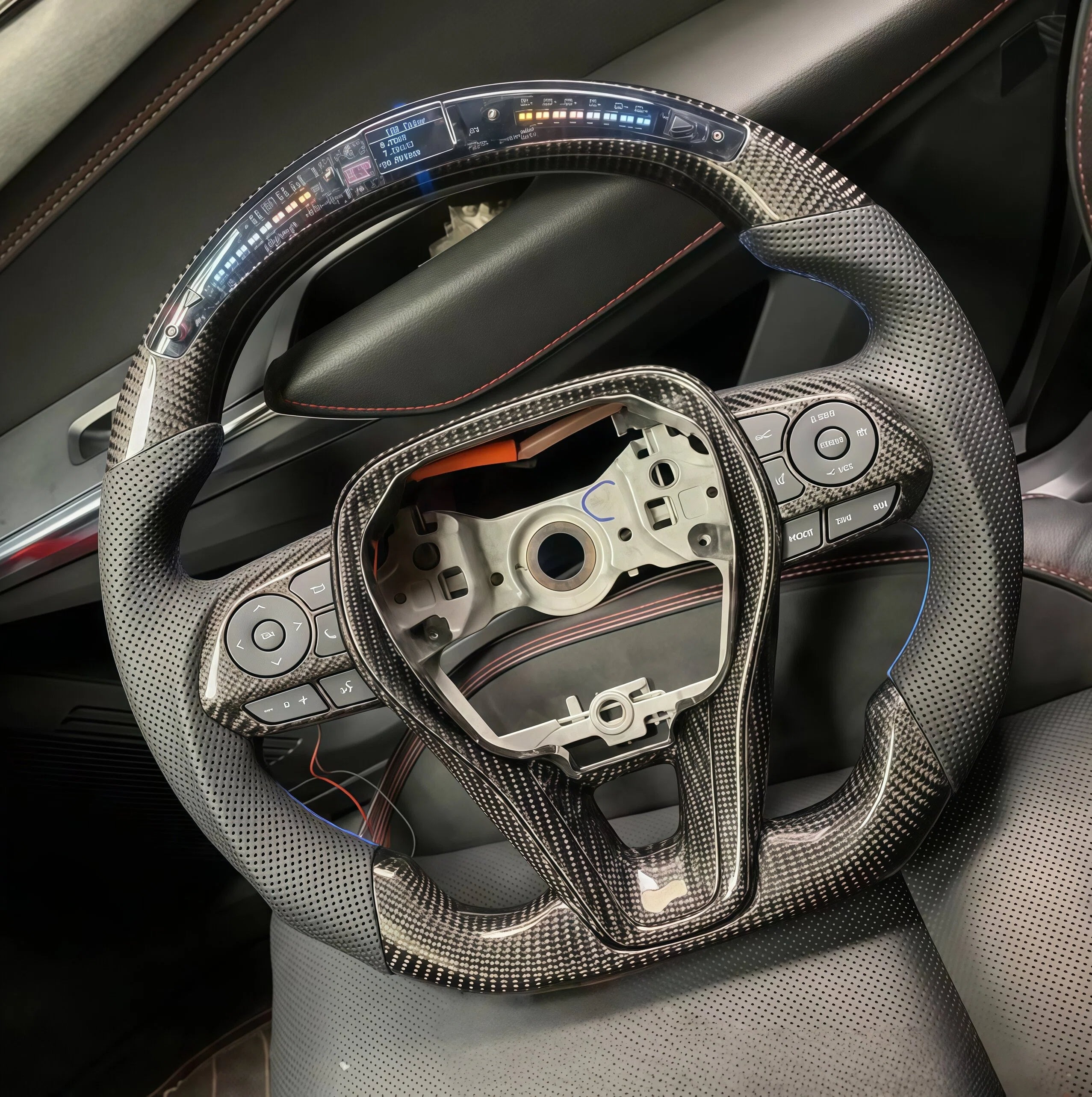 Carbon Fiber LED Steering Wheel for 12th Gen Toyota Corolla