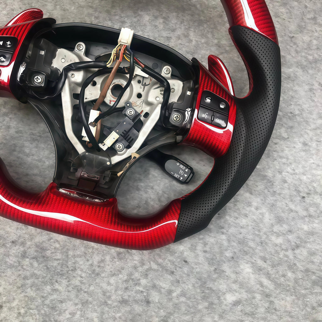 Red Carbon Fiber Steering Wheel Fits Lexus IS250 / IS350