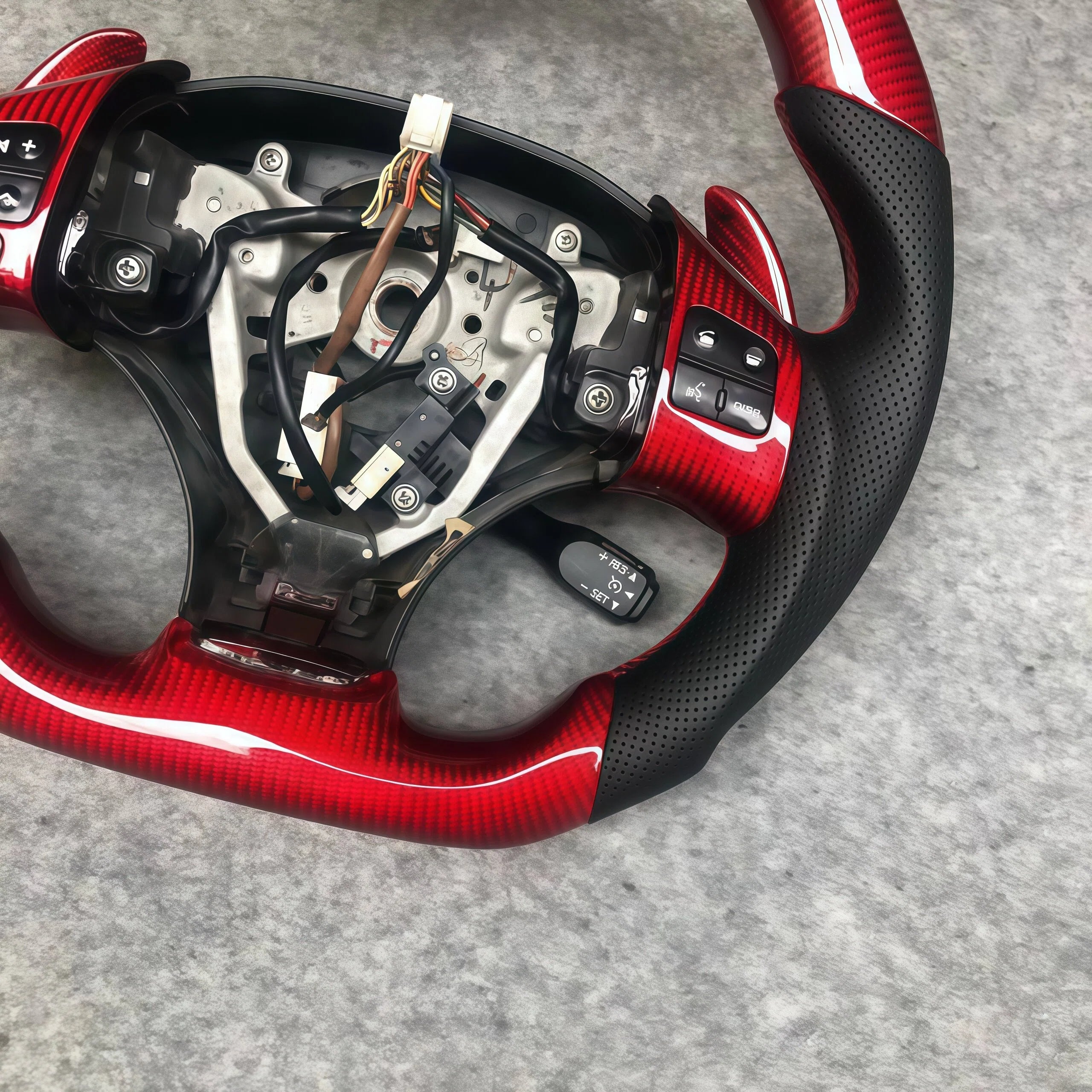 Red Carbon Fiber Steering Wheel Fits Lexus IS250 / IS350