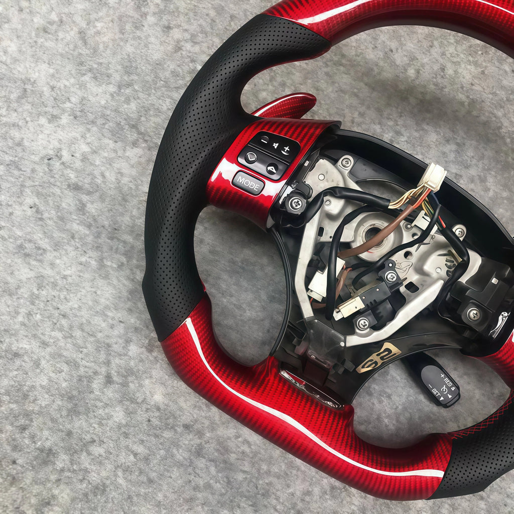 Red Carbon Fiber Steering Wheel Fits Lexus IS250 / IS350