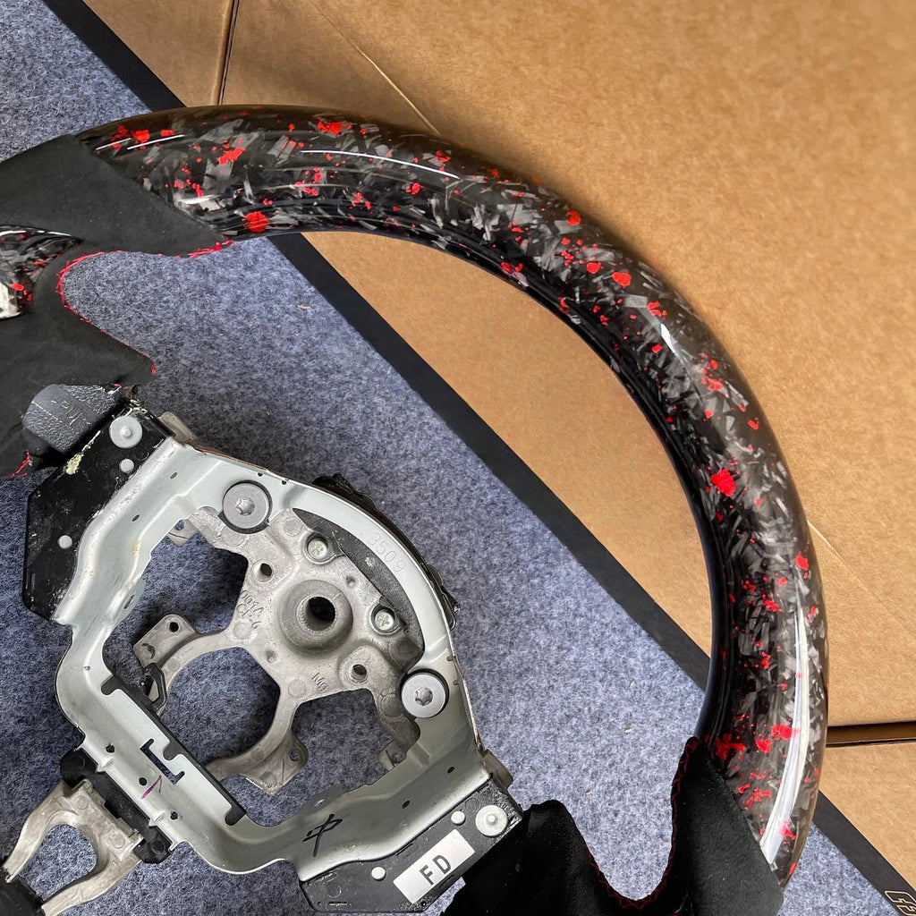 Red Forged Carbon Fiber Steering Wheel Fits Nissan 370Z 2009-2020