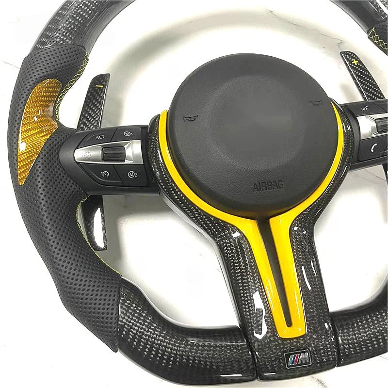 Carbon Fiber Steering Wheel Fits BMW M2 M3 M4 M5 M6, F10 F30 and X1-X6 Series