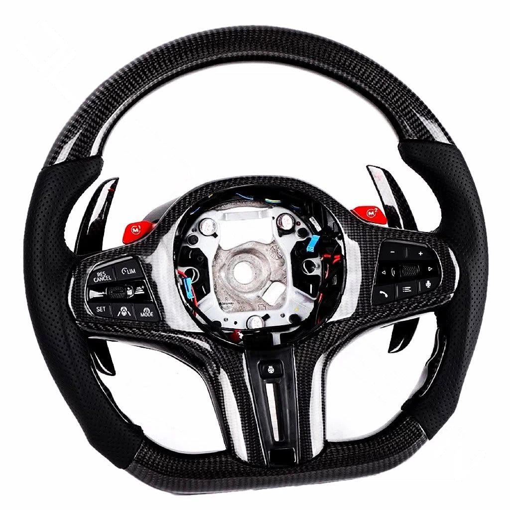 Carbon Fiber Steering Wheel Fits BMW M8, X5M, F90 M5, G80 M3, M4, M850i, X6M, X4M, X3M 2017-2021