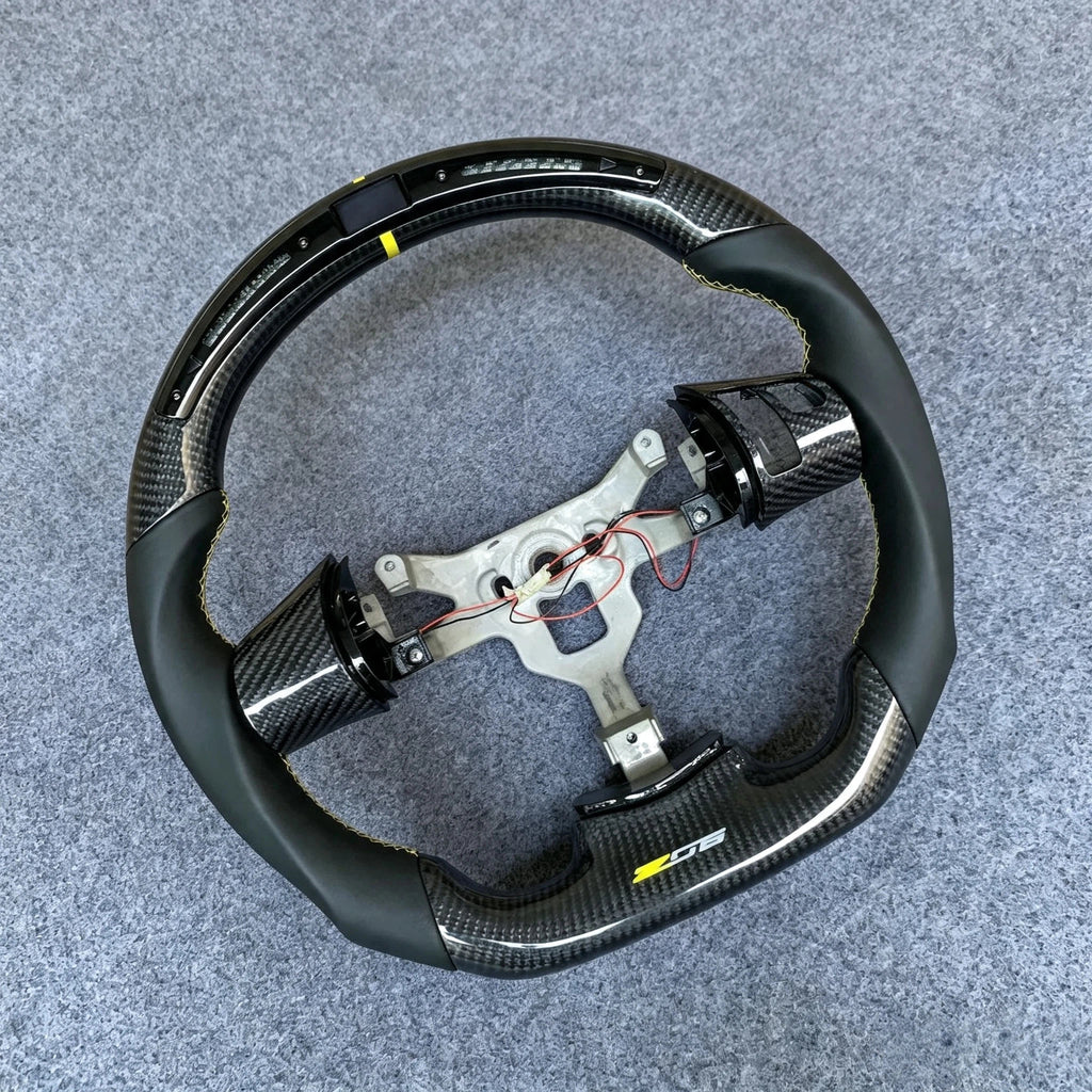 LED Carbon Fiber Steering Wheel Fits Corvette C6 Z06 2006-2013