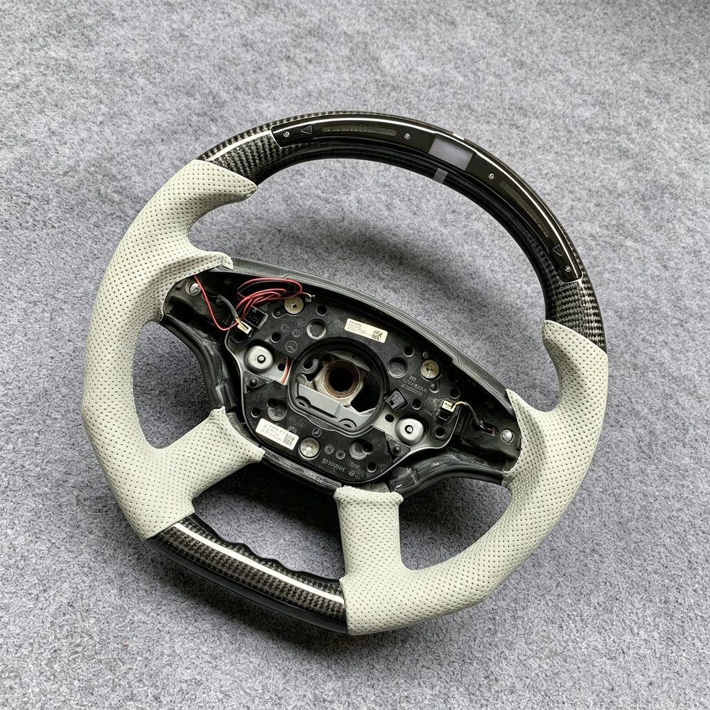 LED Carbon Fiber Steering Wheel Fits Mercedes W211 C219 SL500