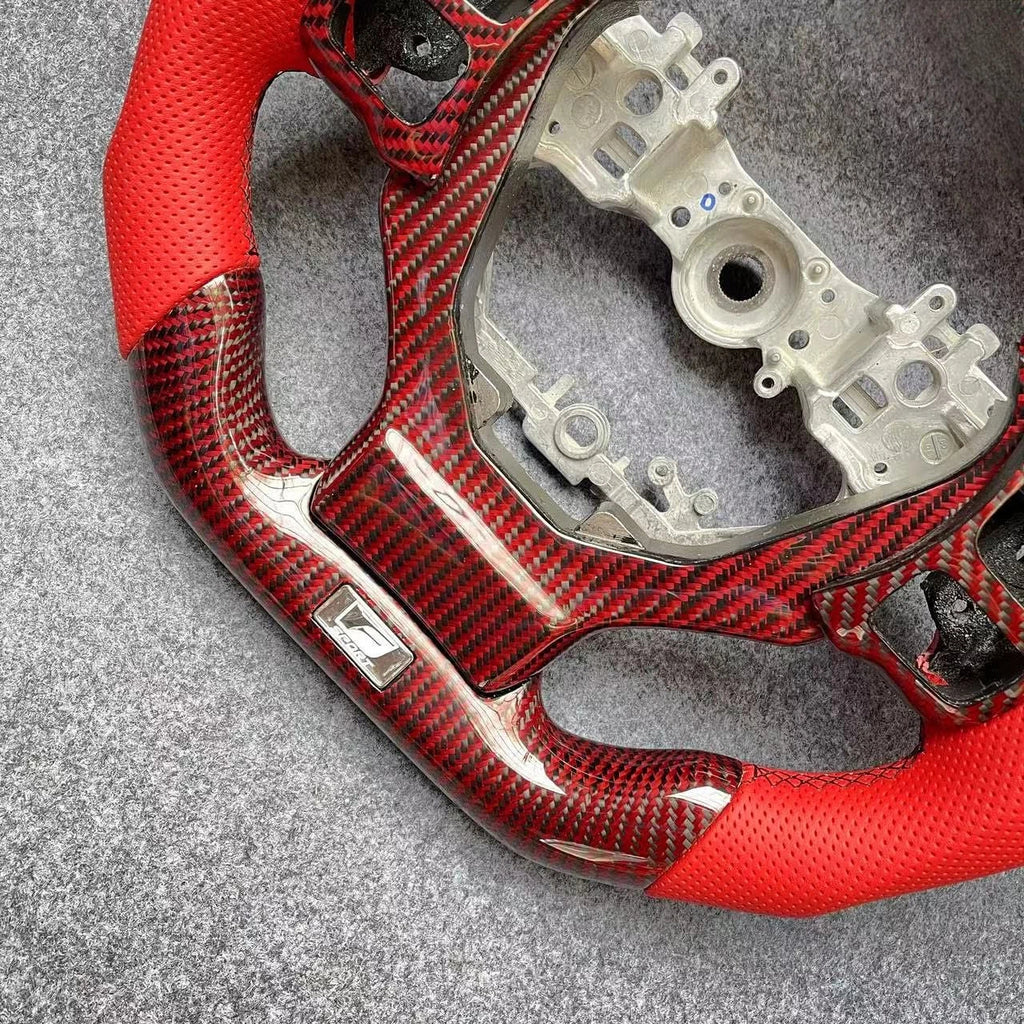 Red & Black Carbon Fiber Steering Wheel Fits Lexus IS 250 350 300 F 2014-2026