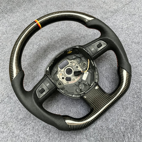 Carbon Fiber Steering Wheel Fits Audi A6 C6 A4 B7 A8 S8 Q7