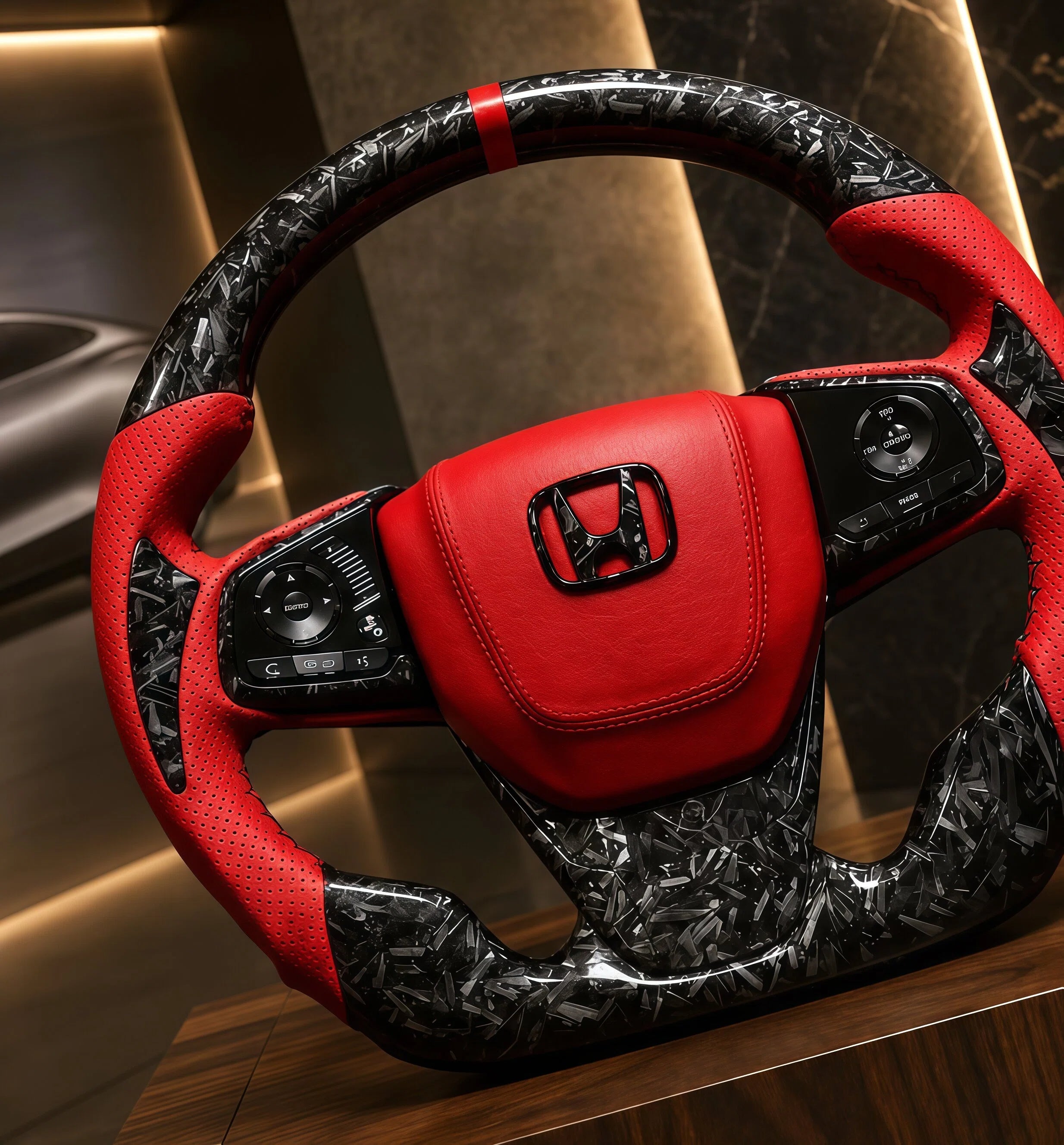 Honda Civic 2016-2021 Forged Carbon Fiber Steering Wheel Custom Fit 10th Gen