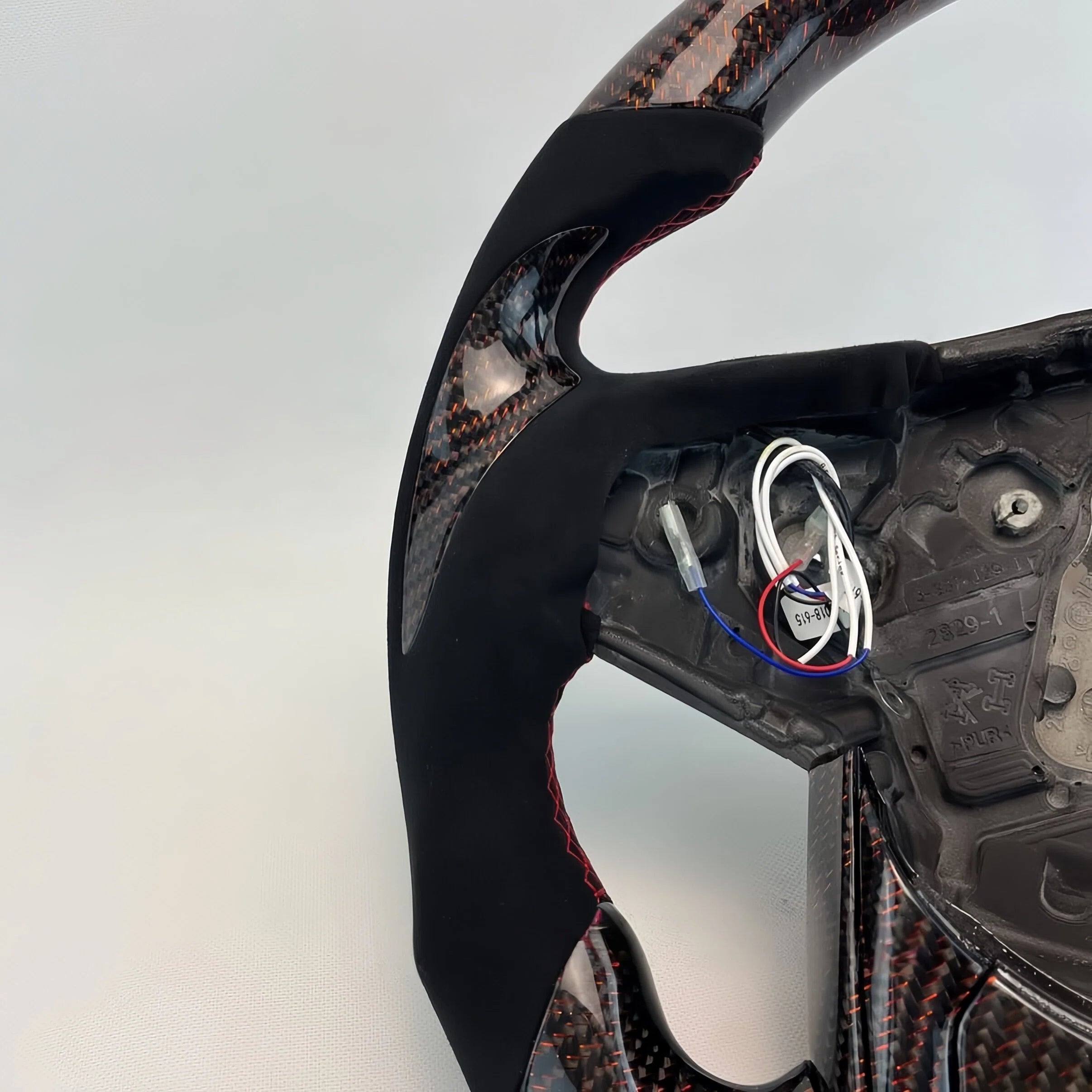 Red Reflective Carbon Fiber LED Steering Wheel For Toyota GR Supra A90