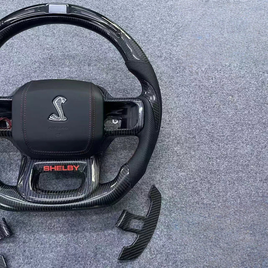LED Carbon Fiber Steering Wheel Fits Ford F-150 2021-2026