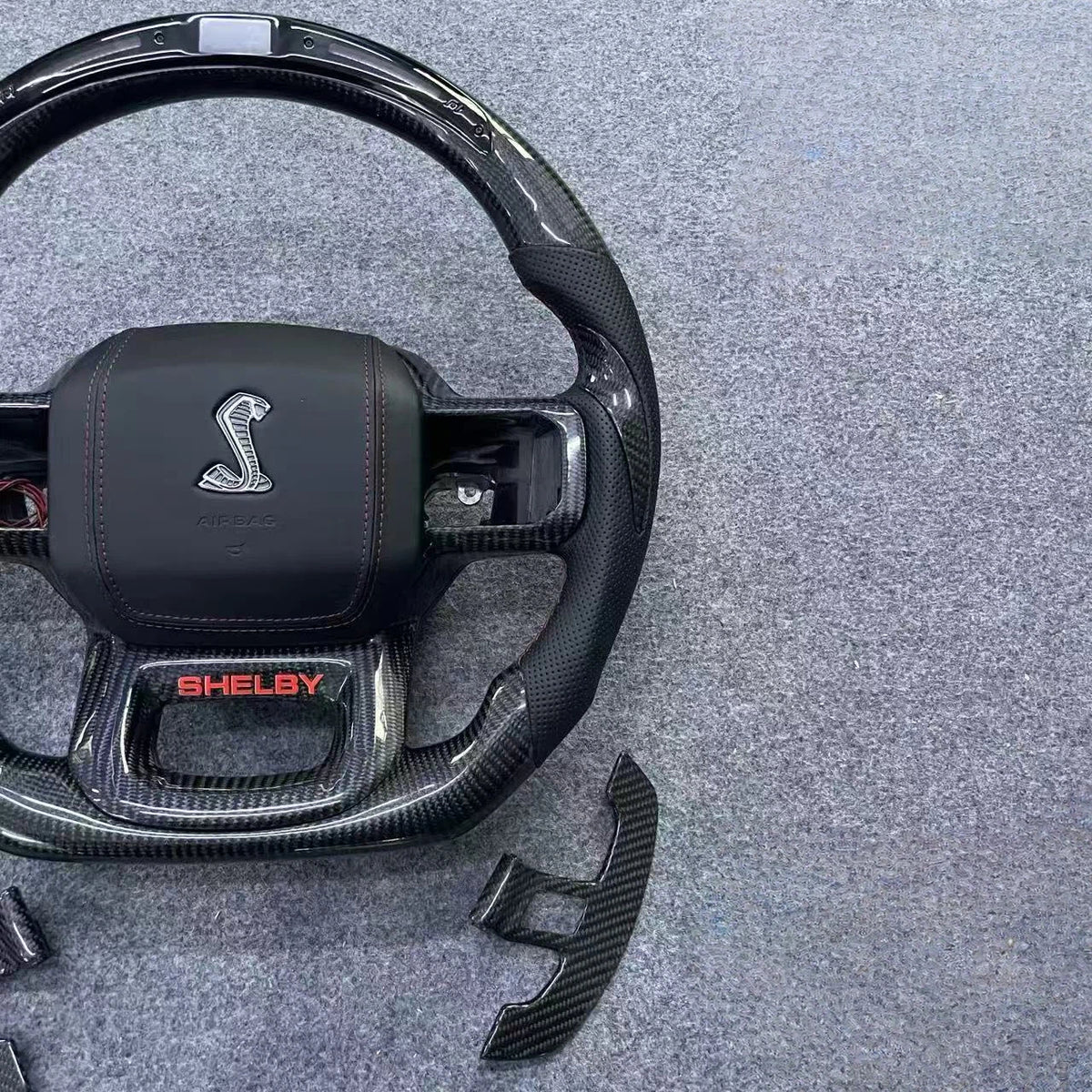 LED Carbon Fiber Steering Wheel Fits Ford F-150 2021-2026