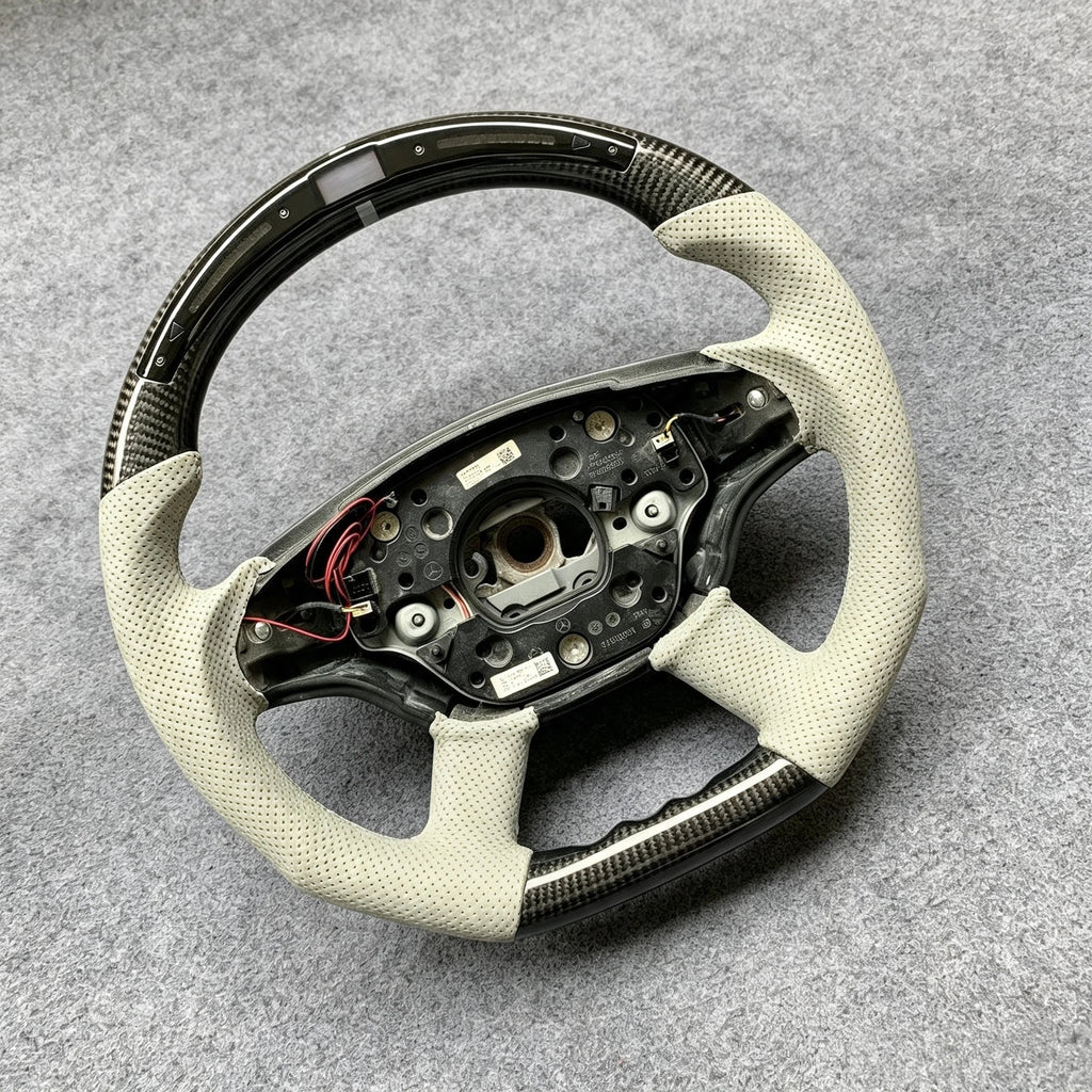 LED Carbon Fiber Steering Wheel Fits Mercedes W211 C219 SL500