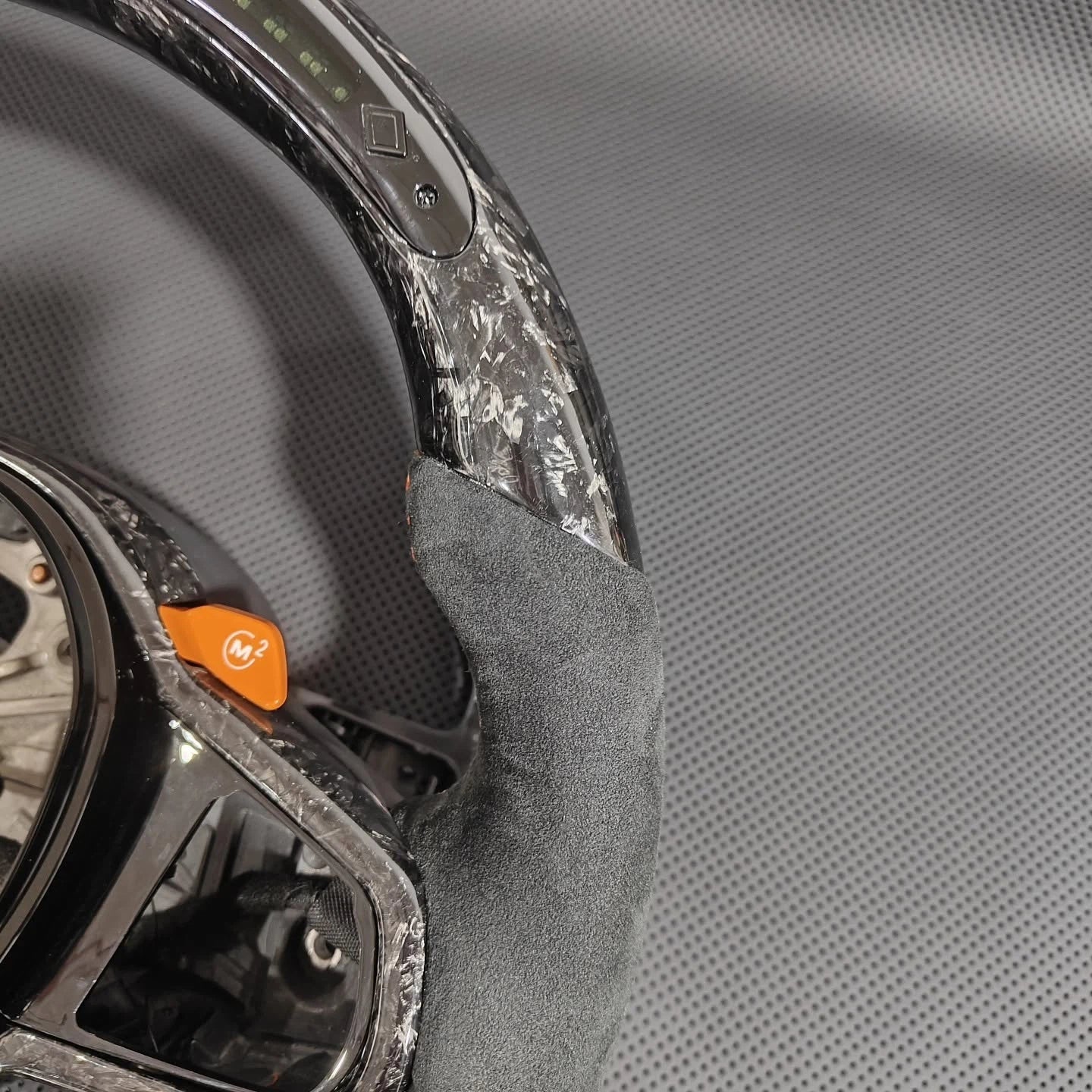 LED Forged Carbon Fiber Steering Wheel with Alcantara Grips, Fits BMW 3 Series G20/G28, G80 M3 & F82 M4