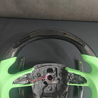 LED Carbon Fiber Steering Wheel with Light Green Perforated Leather, Fits Lamborghini Urus 2018–2026