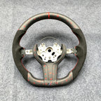 Matte Red Flakes Regular Weave Carbon Fiber Steering Wheel Fits BMW M5 M6