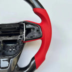 Red Perforated Leather Carbon Fiber Steering Wheel for 2018+ Honda CR-V