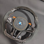 LED Forged Carbon Fiber Steering Wheel with Alcantara Grips, Fits BMW 3 Series G20/G28, G80 M3 & F82 M4
