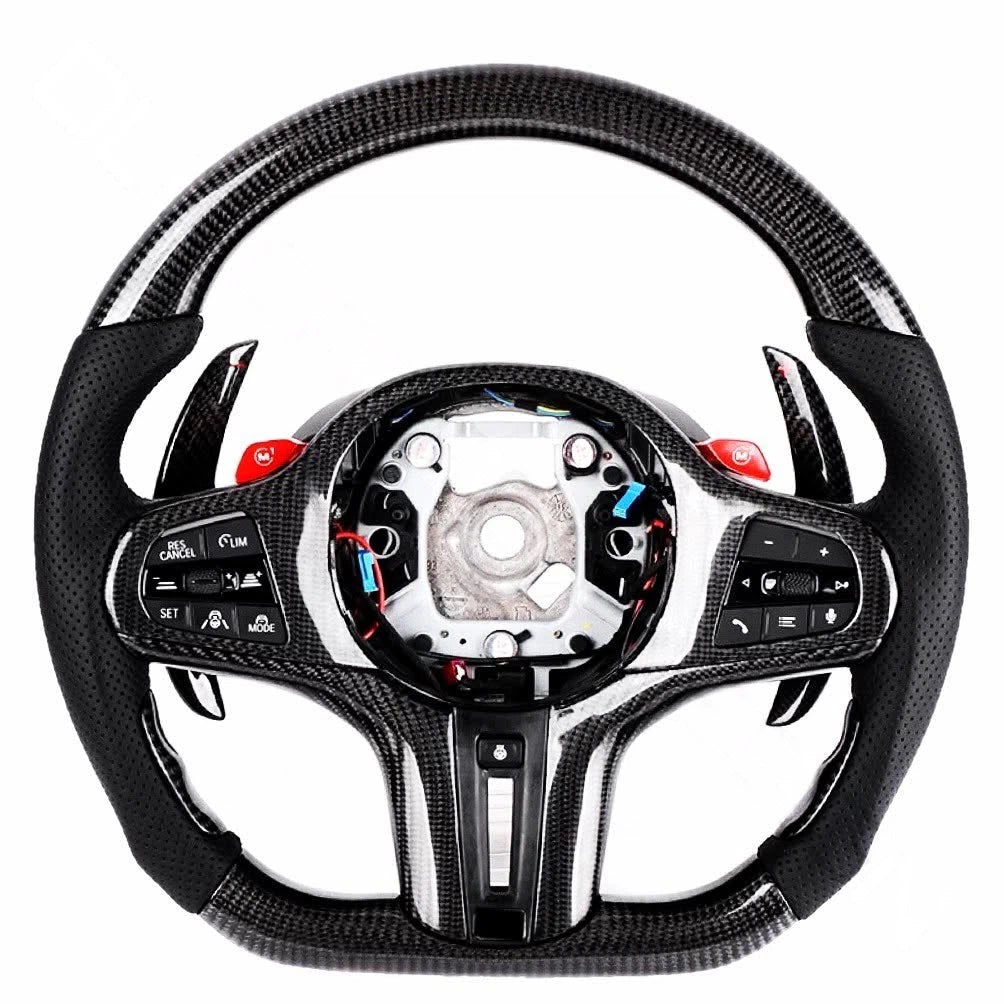 Carbon Fiber Steering Wheel Fits BMW M8, X5M, F90 M5, G80 M3, M4, M850i, X6M, X4M, X3M 2017-2021