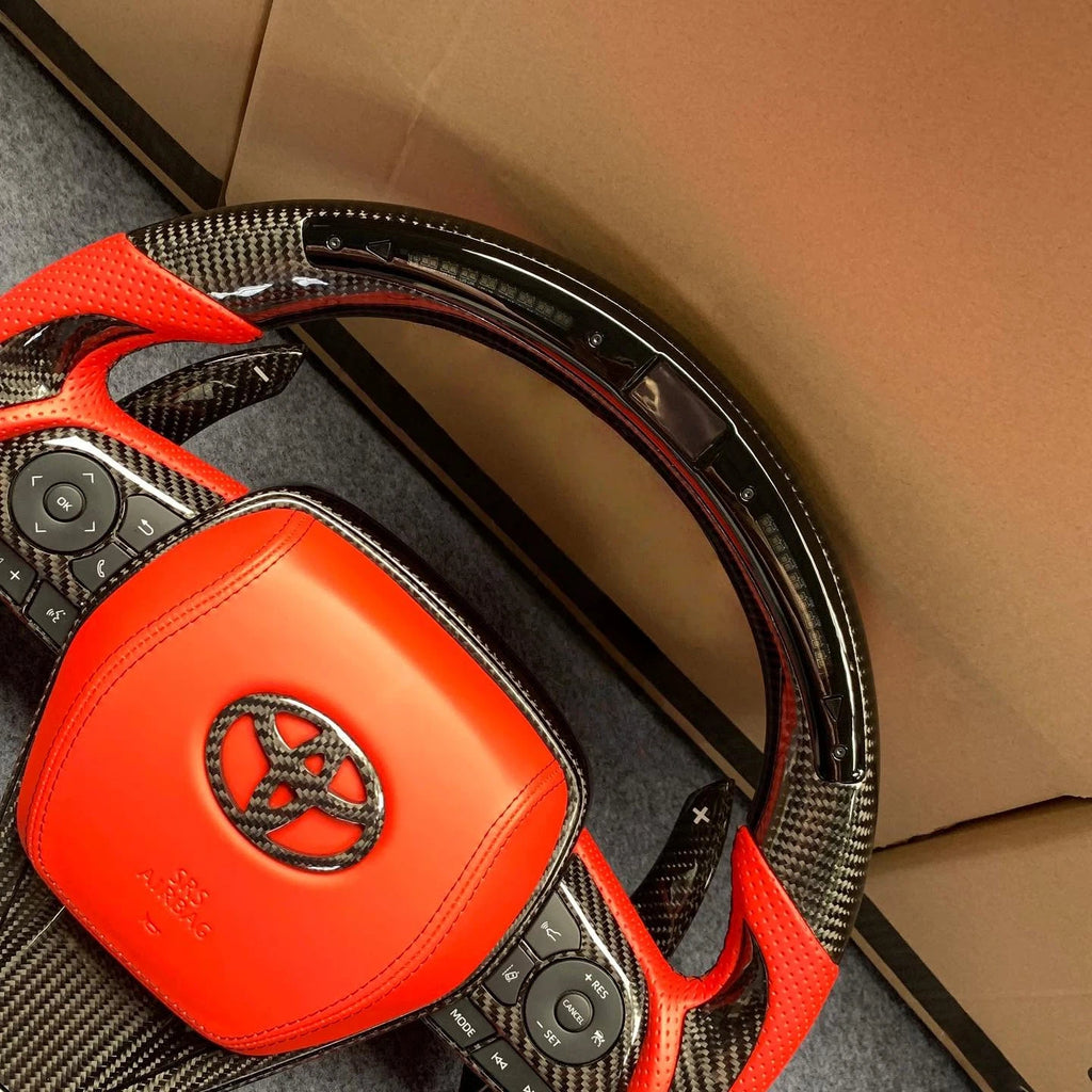 LED Carbon Fiber Steering Wheel Fits Toyota 8th Gen Camry