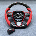 Red Forged Carbon Fiber Steering Wheel For Toyota Camry 8th Gen