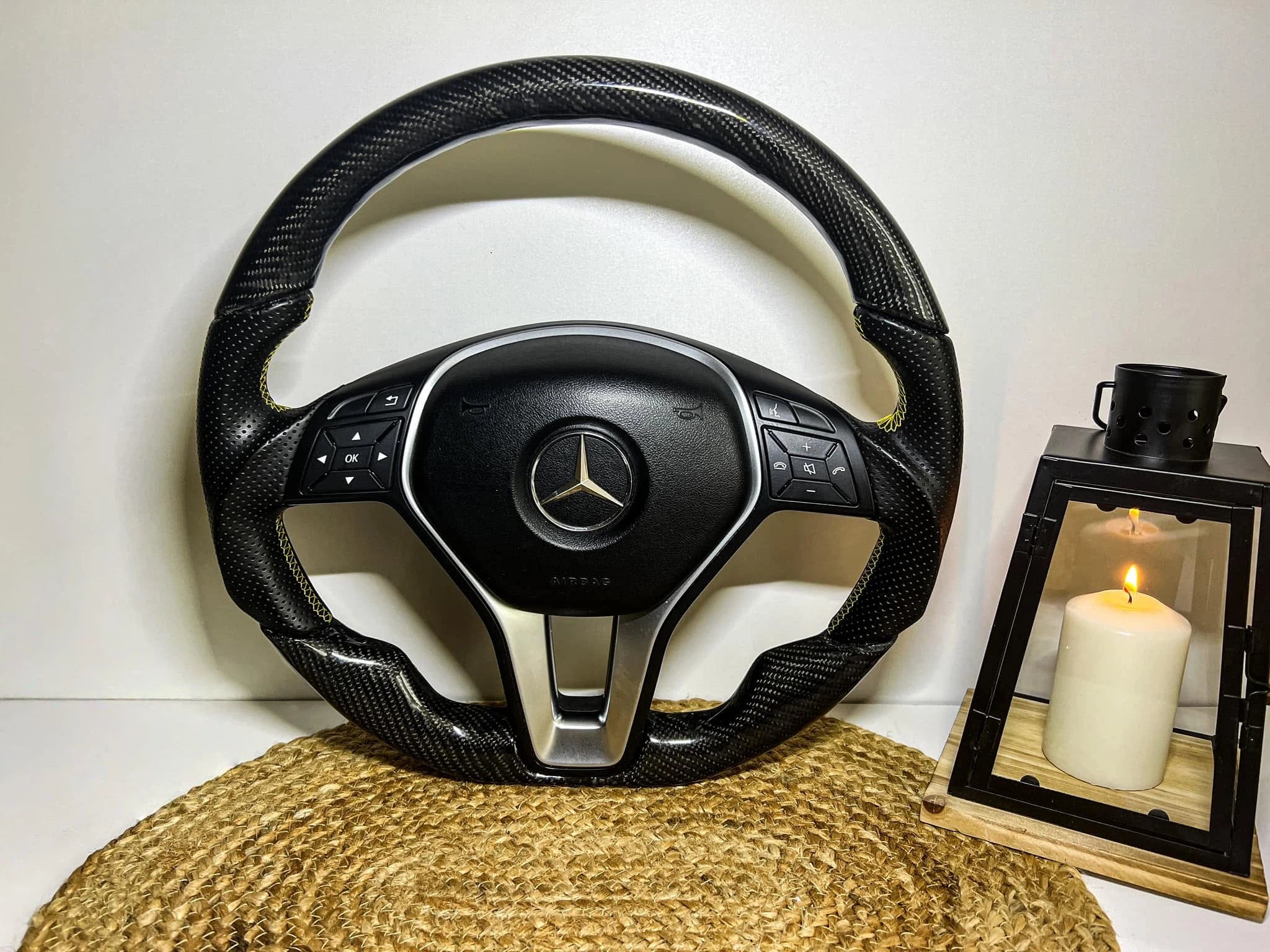 Carbon Fiber Steering Wheel Fits Mercedes-Benz X156 GLA, X204 GLK
