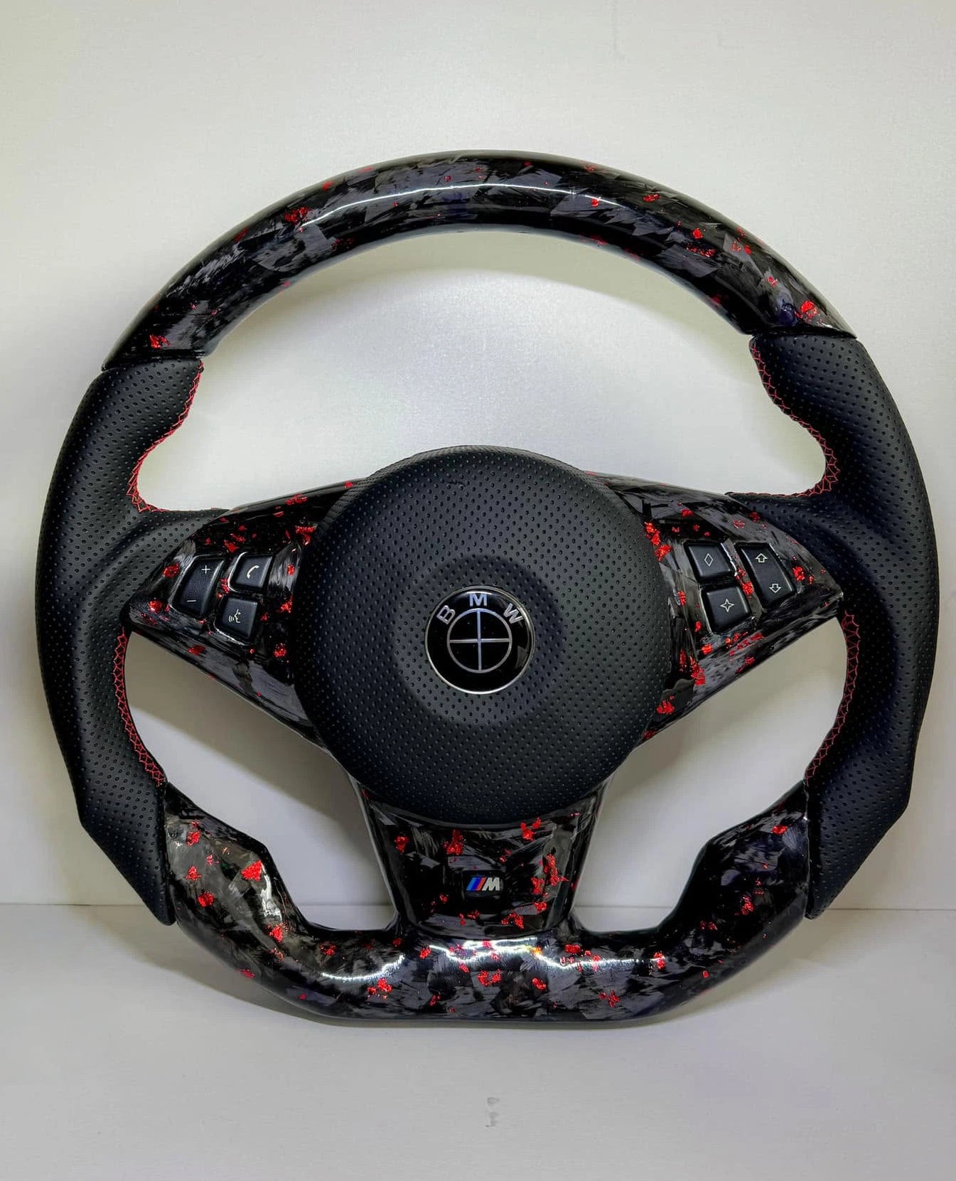 Red Forged Carbon Fiber Steering Wheel Fits BMW X1 E84