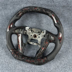Black leather red forged carbon fiber steering wheel for 2008-2012 Honda Accord