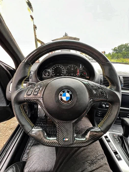 Carbon Fiber Steering Wheel Fits BMW M3 E46, 325i, 330i