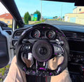 LED Purple Forged Carbon Fiber Steering Wheel for Volkswagen Golf 7 GTI