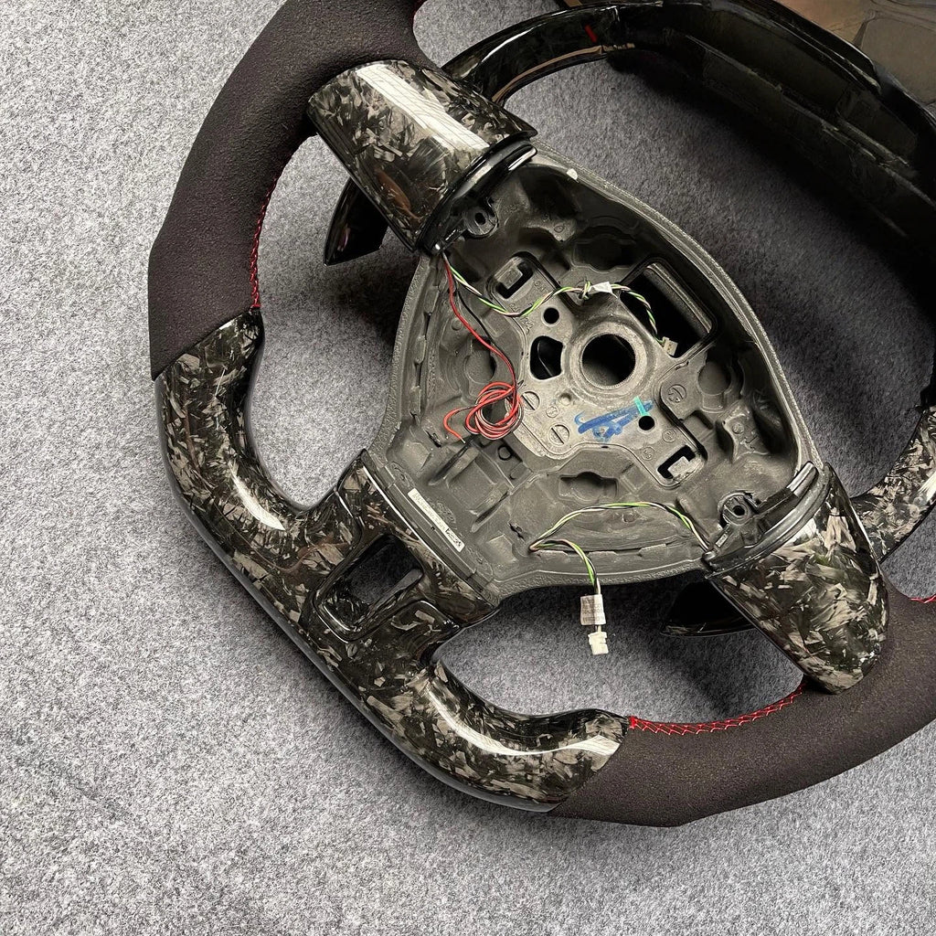 LED Forged Carbon Fiber Steering Wheel Fits Volkswagen Golf MK6 GTI / R Jetta 2010-2014