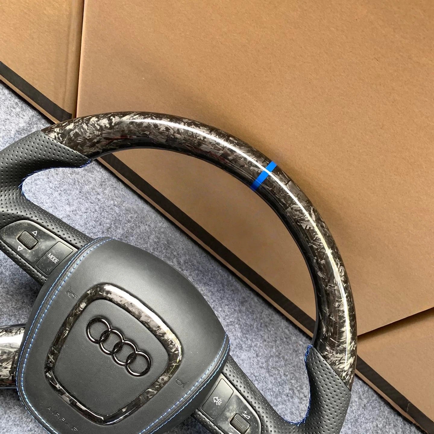 Forged Carbon Fiber Steering Wheel Fits Audi A4 S4 RS4 B7 2005-2008