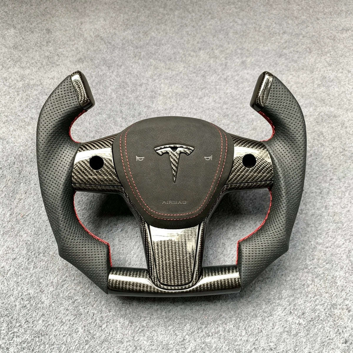 F1 Shape Carbon Fiber Steering Wheel For Tesla Model 3 / Model Y