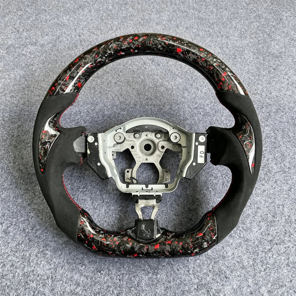 Red Forged Carbon Fiber Steering Wheel Fits Nissan 370Z 2009-2020