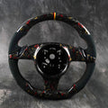 German Tricolor Forged Carbon Fiber Steering Wheel For Porsche Boxster 981
