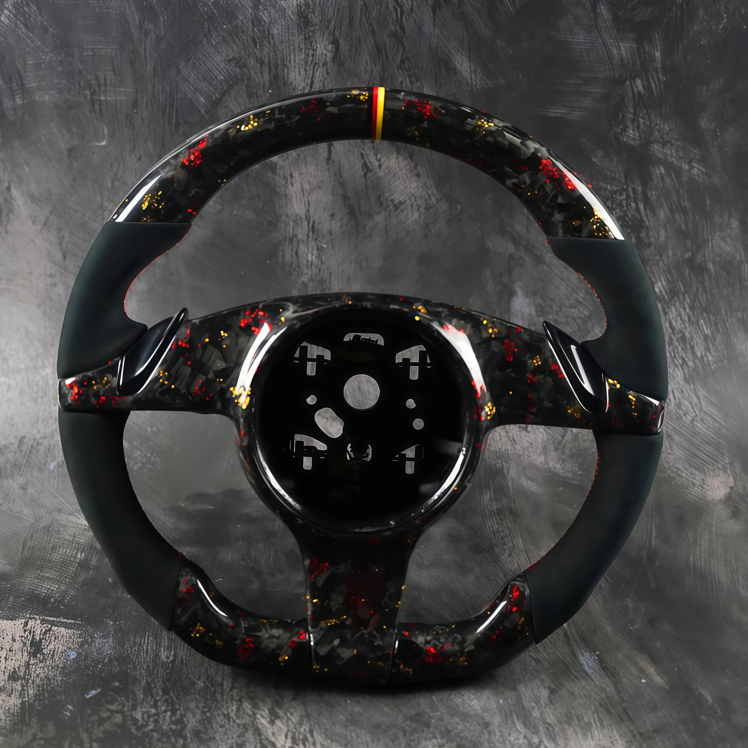 German Tricolor Forged Carbon Fiber Steering Wheel For Porsche Boxster 981