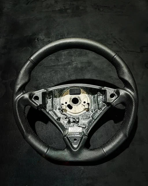 Perforated Leather Carbon Fiber Steering Wheel Fits 2002–2010 Porsche Cayenne 955 / 957