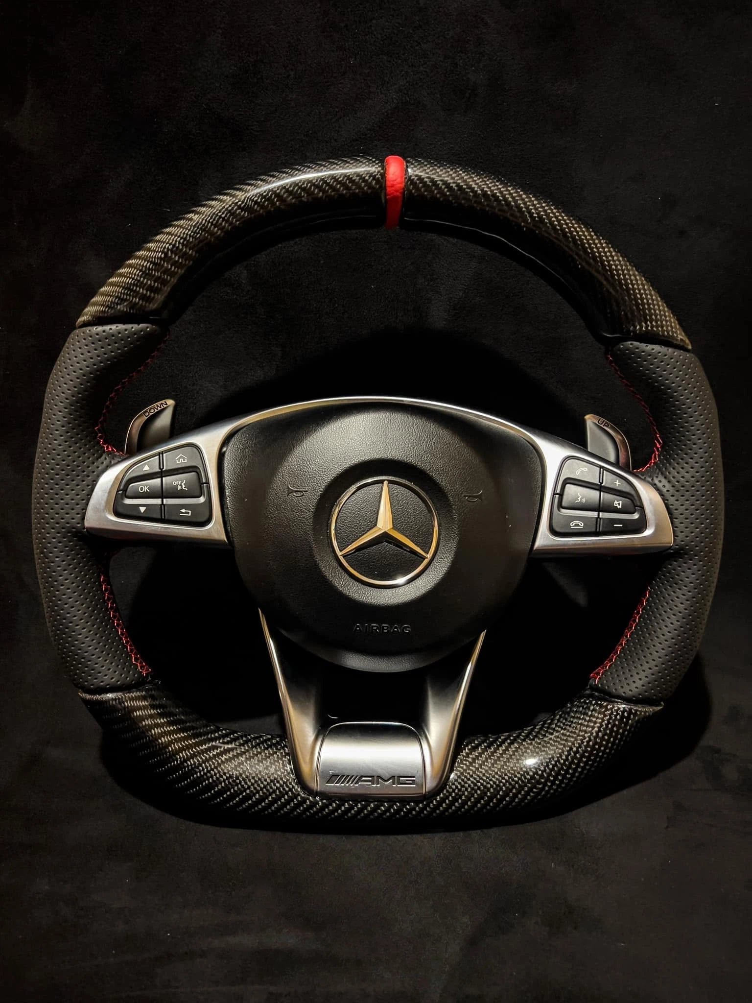 Carbon Fiber Steering Wheel Fits Mercedes-Benz W176, GLK350