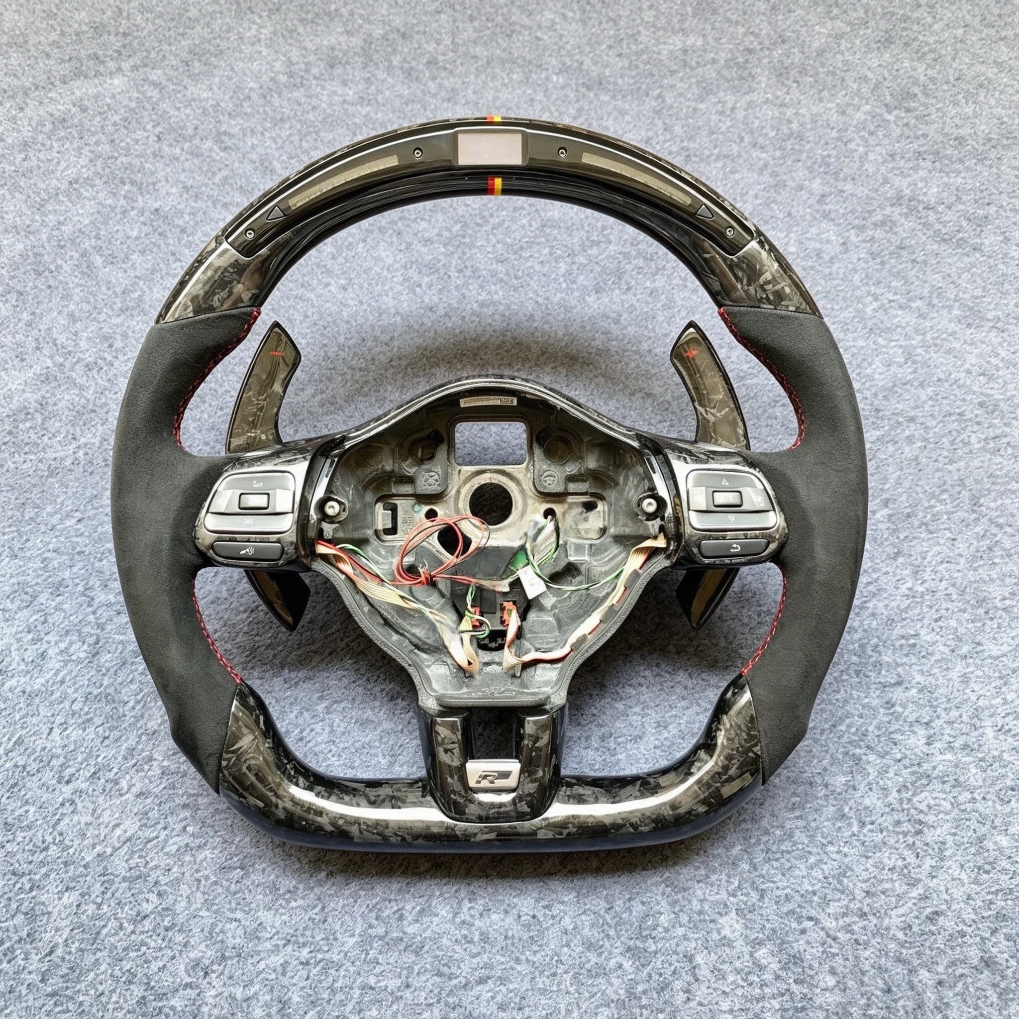 LED Forged Carbon Fiber Steering Wheel Fits VW MK6 GTI / R